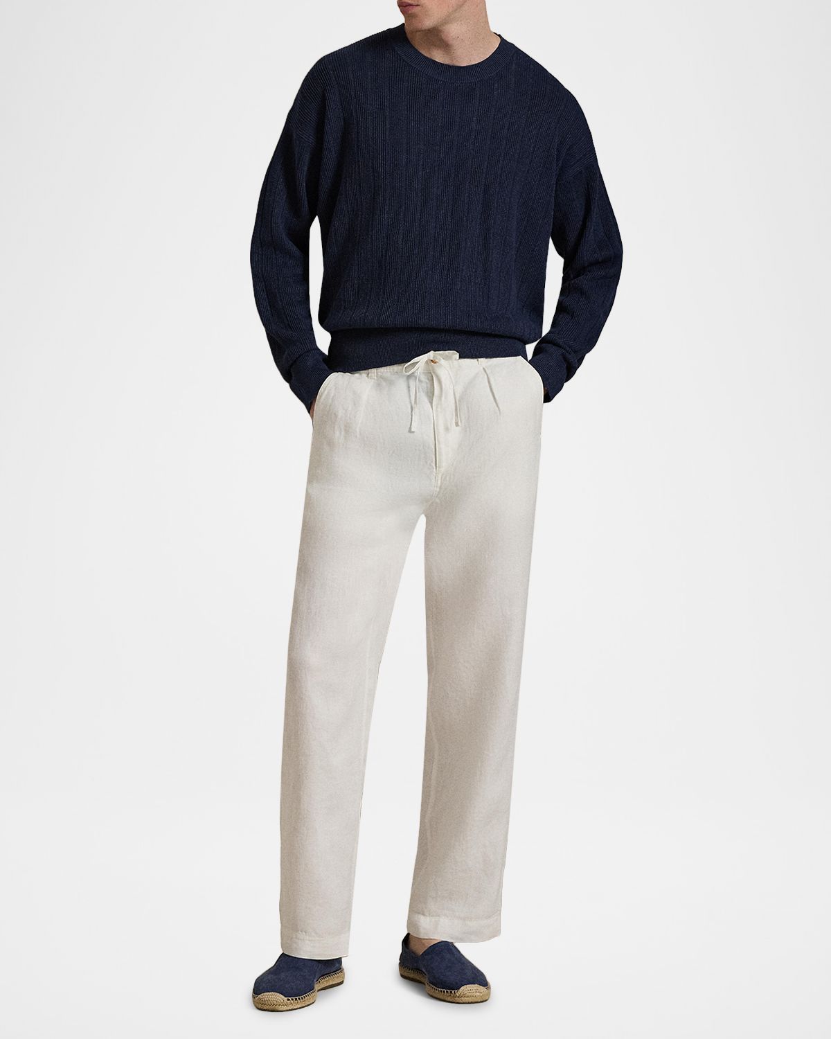 Polo Ralph Lauren Men 's Relaxed Fit Textured Linen Sweater | Thumbnail 2 Polo Ralph Lauren Men 's Relaxed Fit Textured Linen Sweater | Thumbnail 2