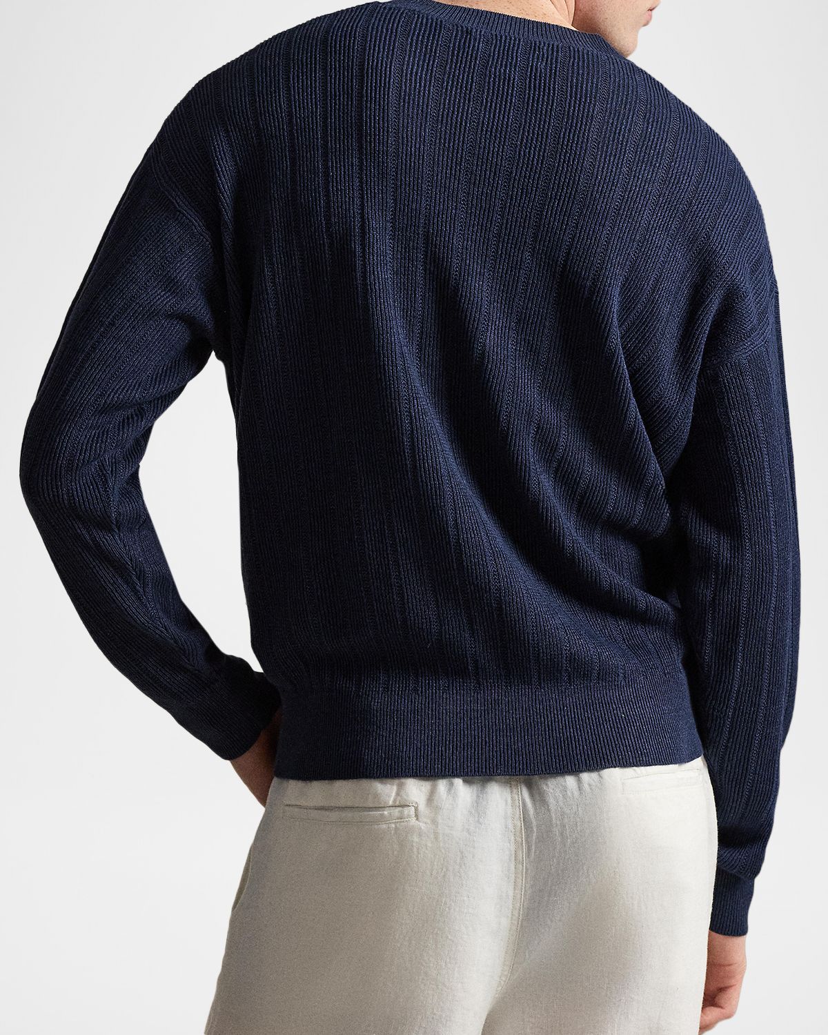 Polo Ralph Lauren Men 's Relaxed Fit Textured Linen Sweater | Thumbnail 3 Polo Ralph Lauren Men 's Relaxed Fit Textured Linen Sweater | Thumbnail 3