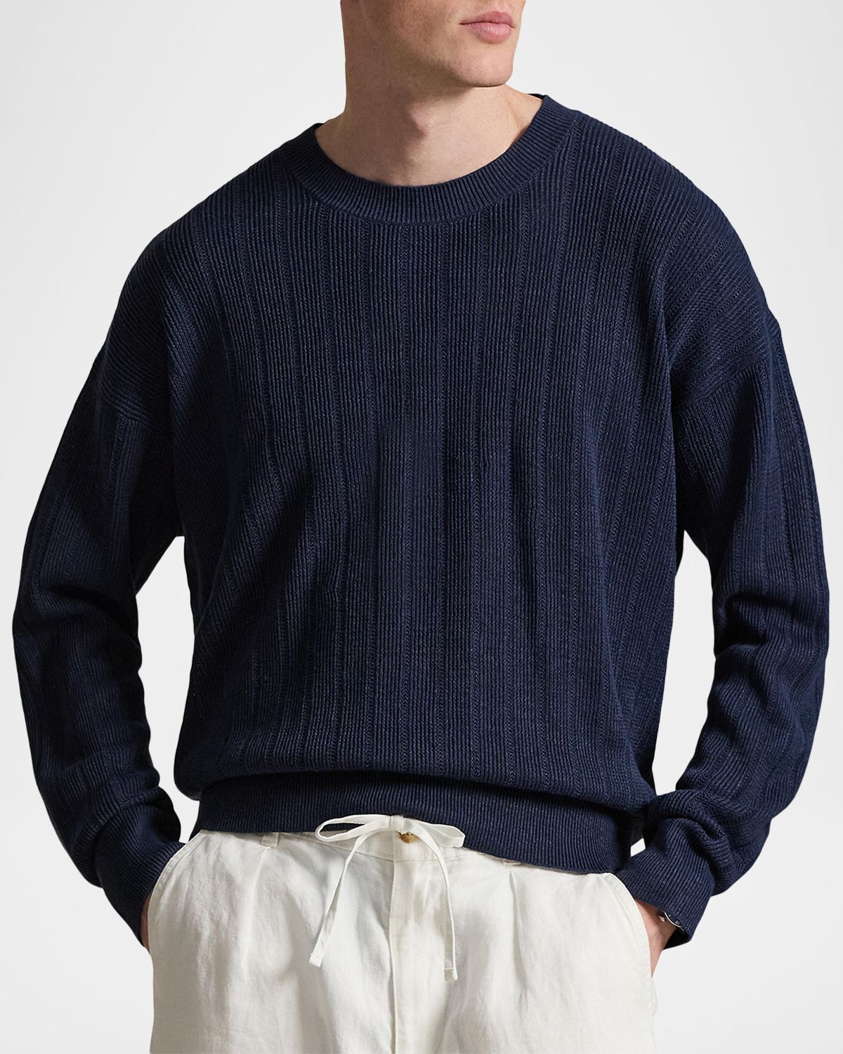 Polo Ralph Lauren Men 's Relaxed Fit Textured Linen Sweater | Thumbnail 6 Polo Ralph Lauren Men 's Relaxed Fit Textured Linen Sweater | Thumbnail 6