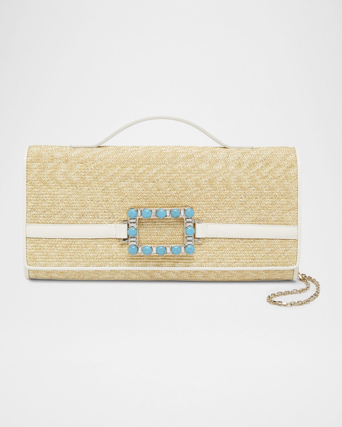 Roger Vivier Belle Vivier Slim Rattan Top-Handle Bag