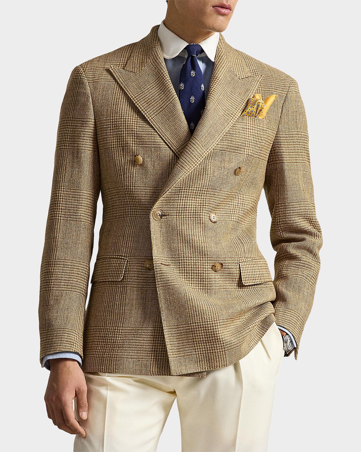 Polo Ralph Lauren Men 's Glen Plaid Peak Lapel Double-Breasted Sport Coat | Thumbnail 4 Polo Ralph Lauren Men 's Glen Plaid Peak Lapel Double-Breasted Sport Coat | Thumbnail 4