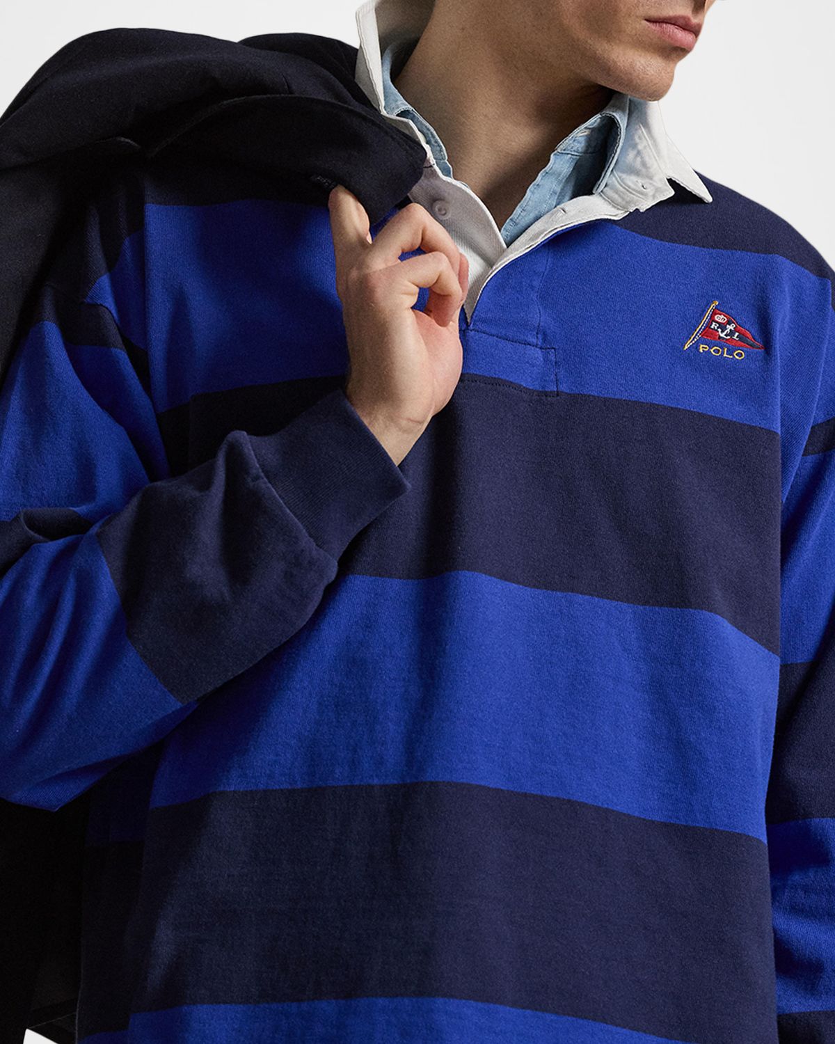 Polo Ralph Lauren Men 's Stripe Jersey Rugby Shirt | Thumbnail 6 Polo Ralph Lauren Men 's Stripe Jersey Rugby Shirt | Thumbnail 6