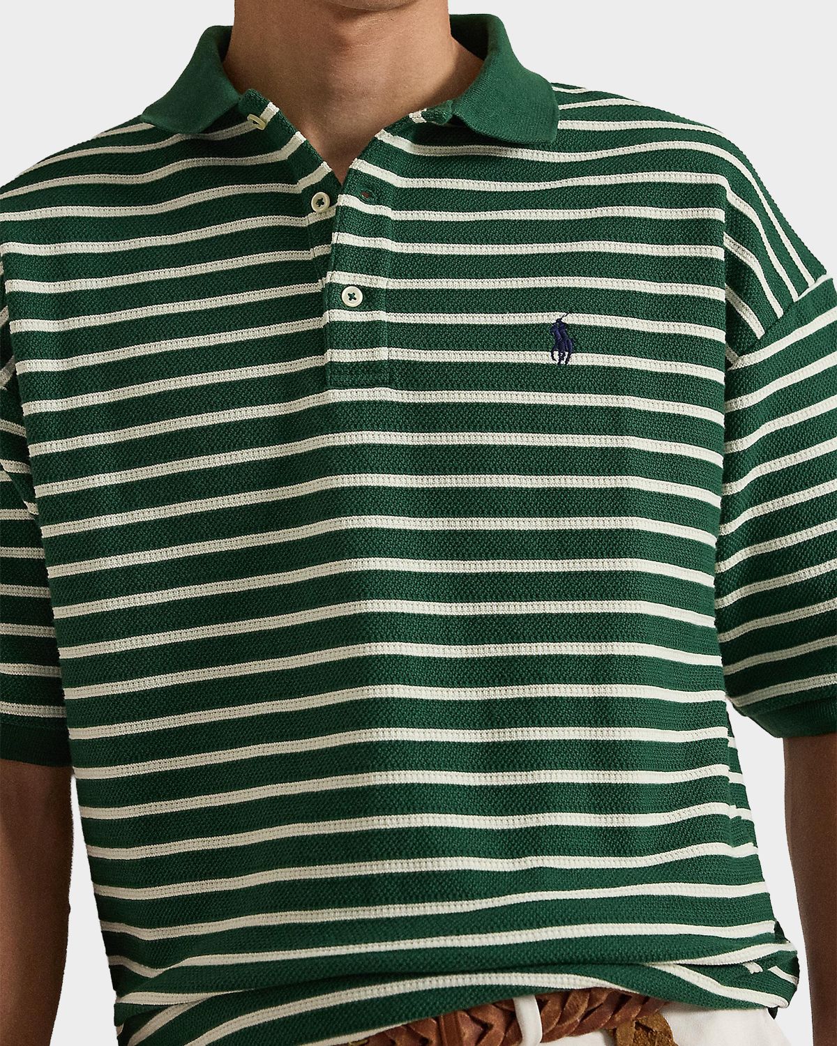 Polo Ralph Lauren Men 's Relaxed Fit Stripe Textured Polo Shirt | Thumbnail 5