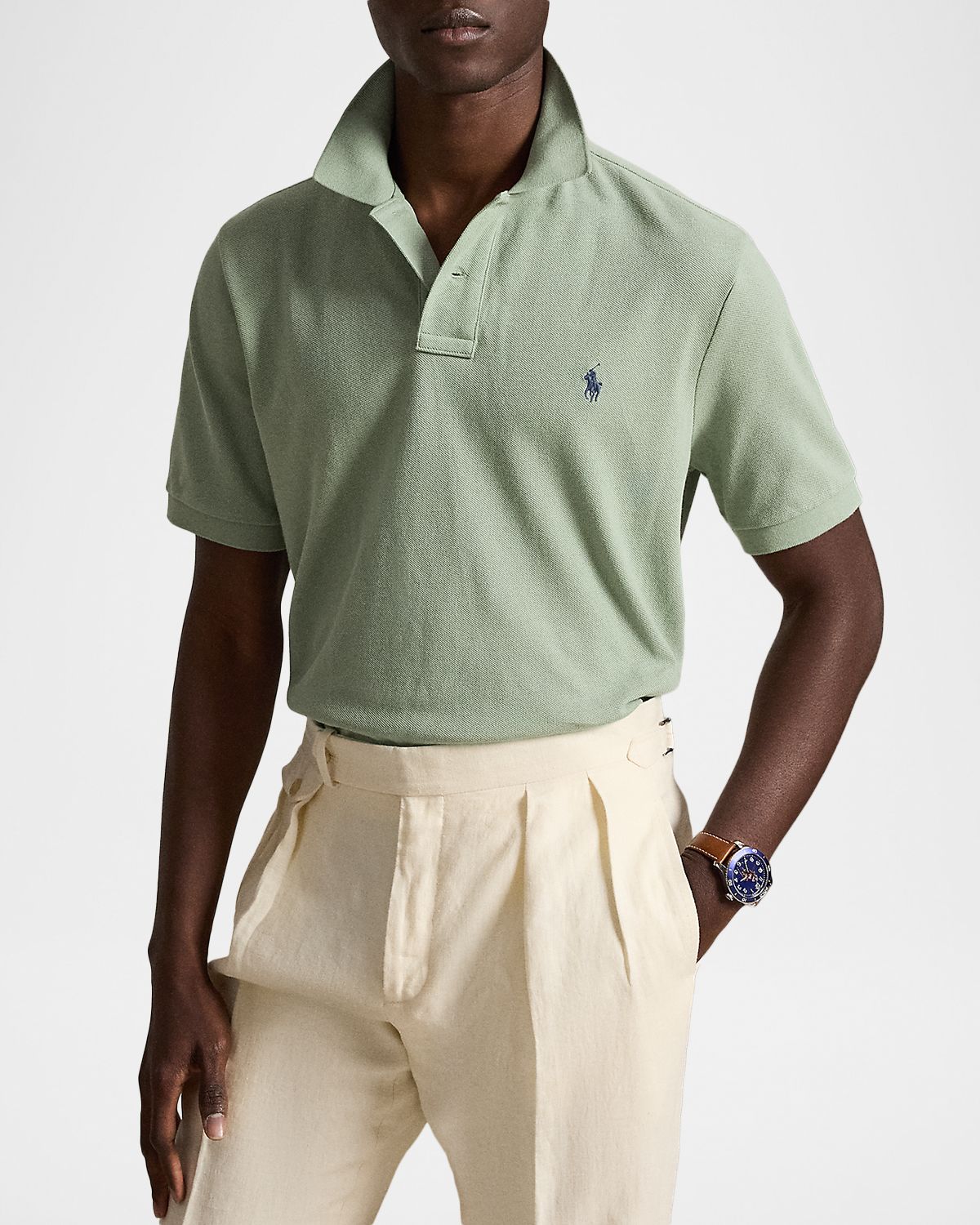 Polo Ralph Lauren Men 's Basic Mesh Cotton Polo Shirt | Thumbnail 4