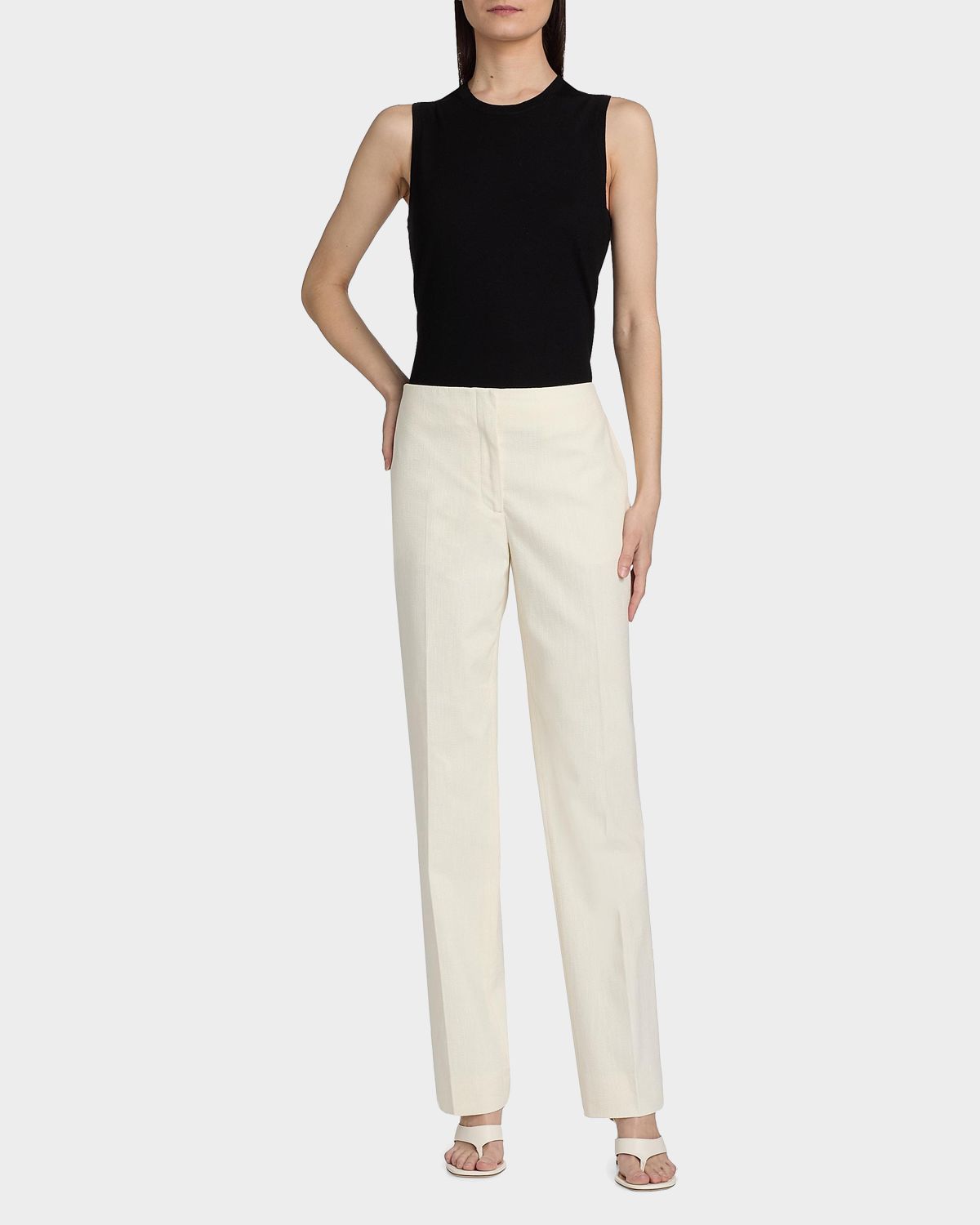 Toteme Easy Basketweave Straight-Leg Pants