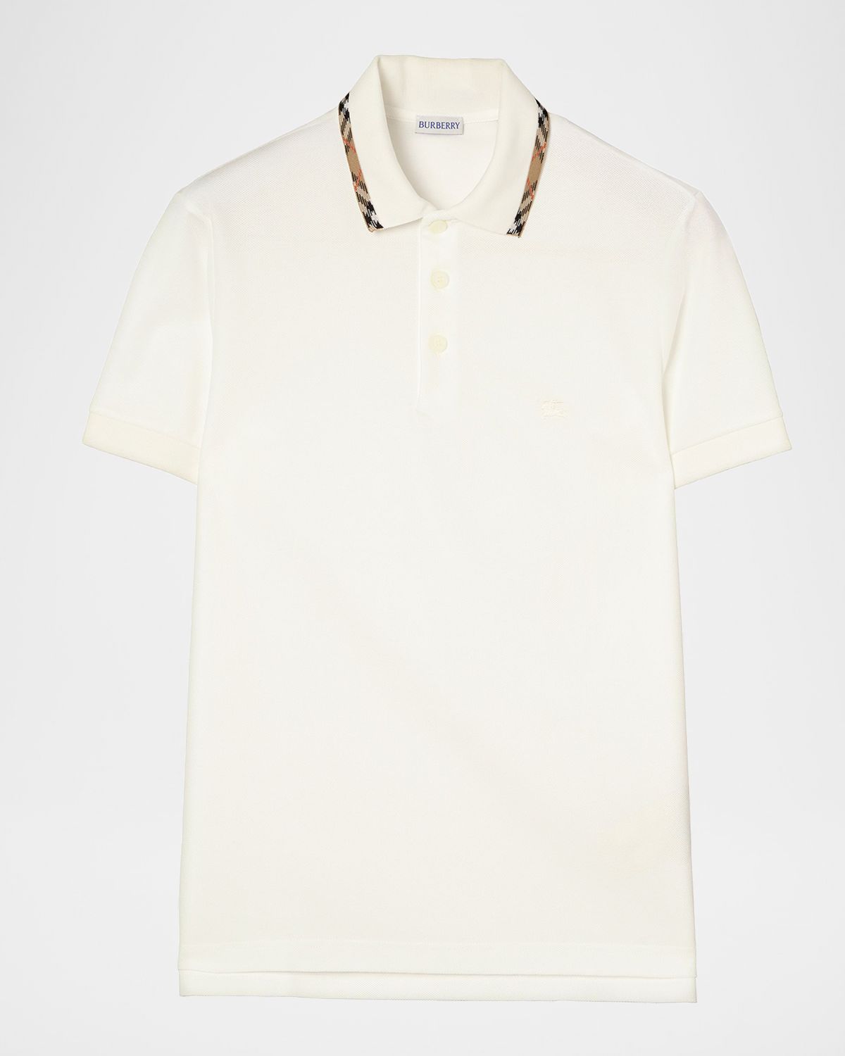 Burberry Men 's Slim Fit Check-Placket Pique Polo Shirt | Thumbnail 4 Burberry Men 's Slim Fit Check-Placket Pique Polo Shirt | Thumbnail 4