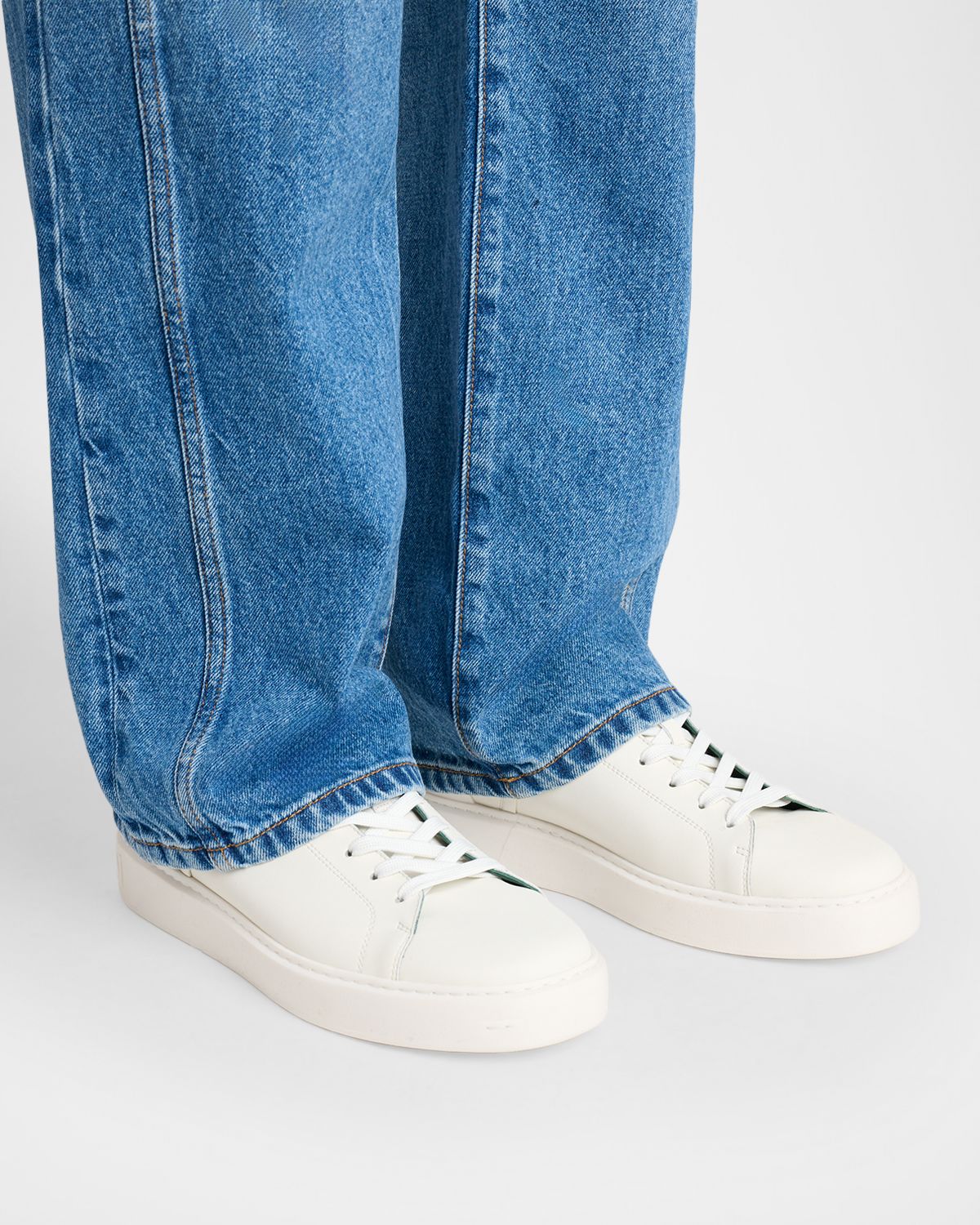 Balmain Men 's B-Court Calfskin Low-Top Sneakers