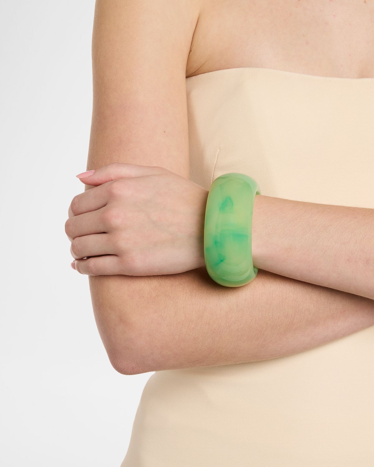 Kenneth Jay Lane Thick Light Green Resin Bracelet