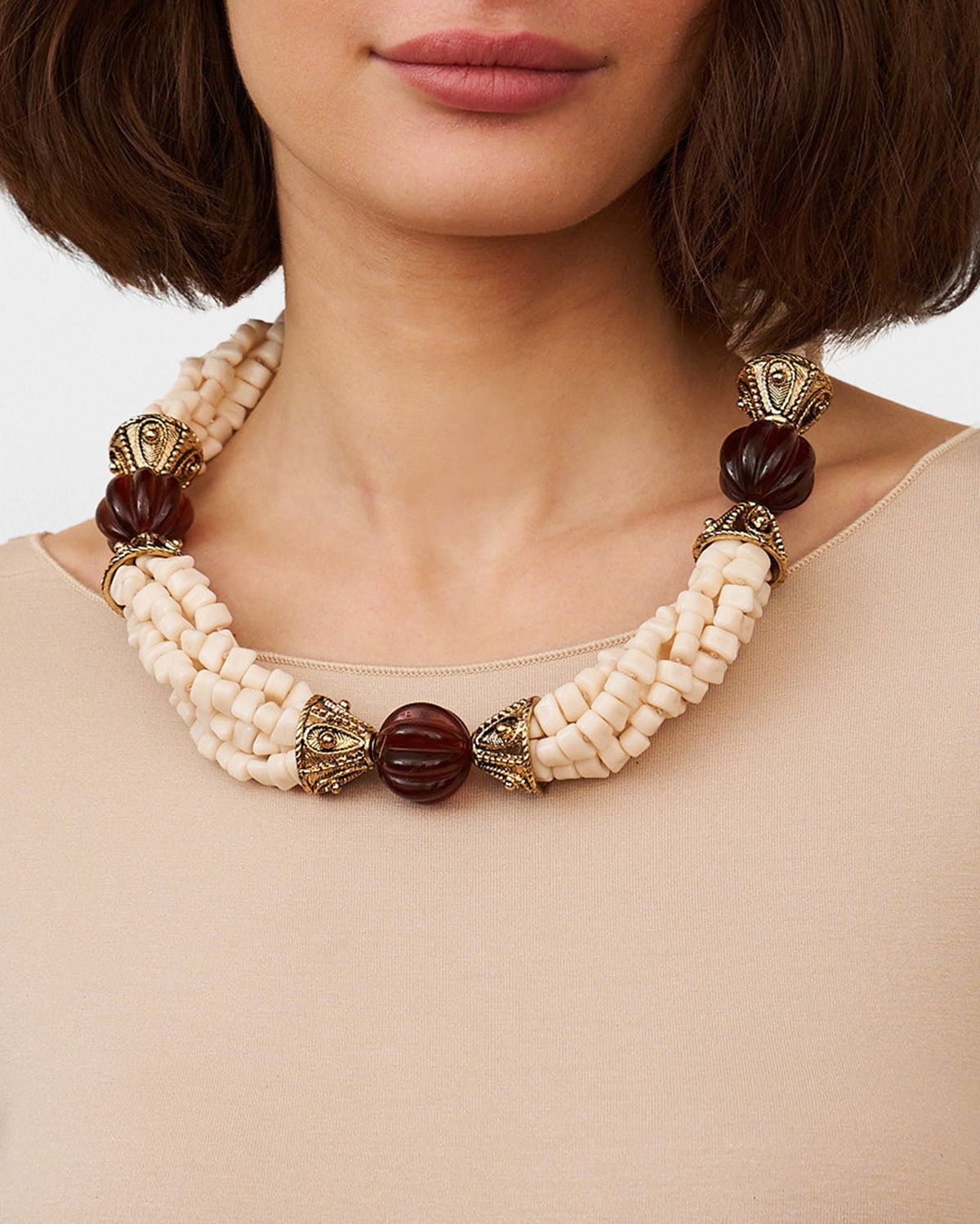 Golconda by Kenneth Jay Lane Antiqued Torsade Necklace