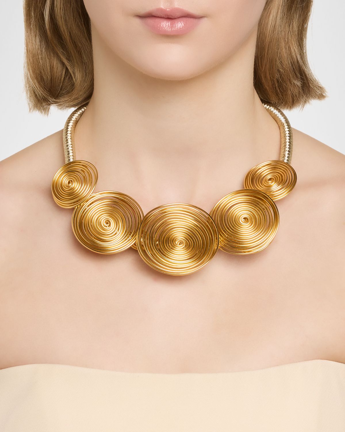 Golconda by Kenneth Jay Lane Spiral Twisted Wire Necklace