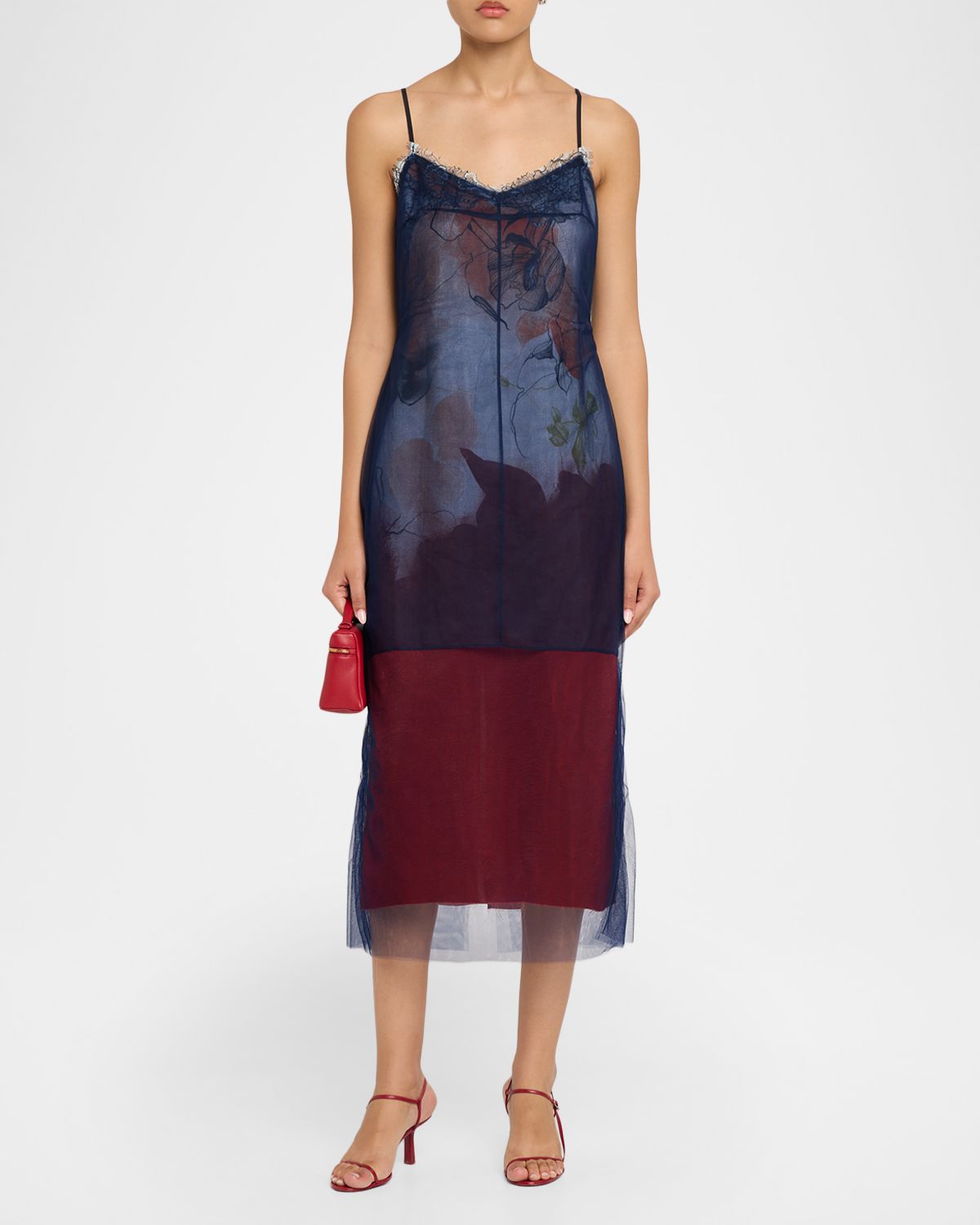 Jason Wu Collection Shadow Floral Layered Midi Dress | Thumbnail 5