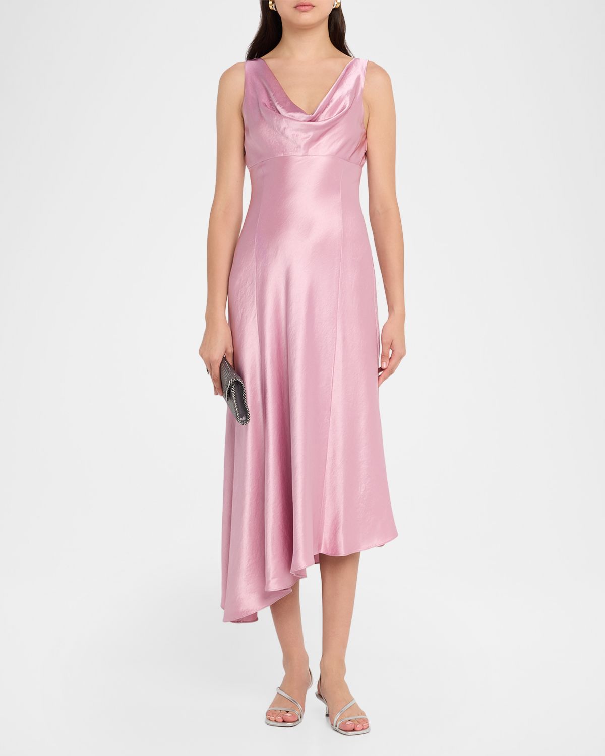 Jason Wu Collection Satin Asymmetric Midi Dress | Thumbnail 2 Jason Wu Collection Satin Asymmetric Midi Dress | Thumbnail 2