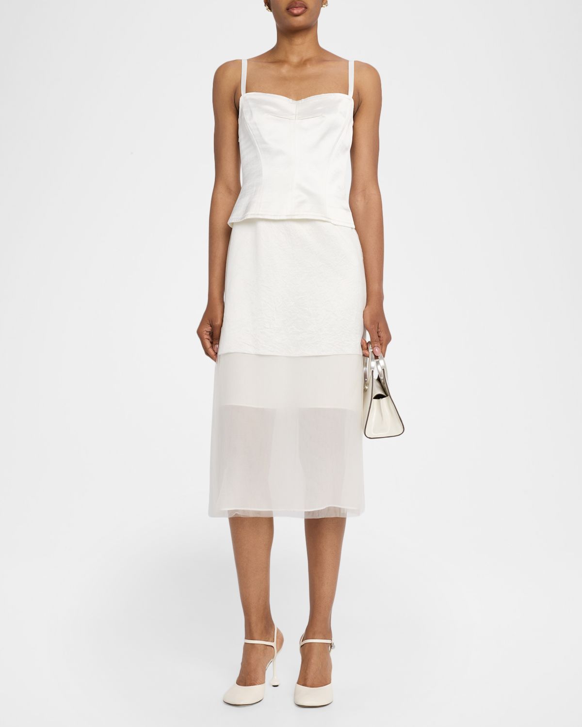 Jason Wu Collection Sleeveless Washed Twill Layered Midi Dress | Thumbnail 2 Jason Wu Collection Sleeveless Washed Twill Layered Midi Dress | Thumbnail 2