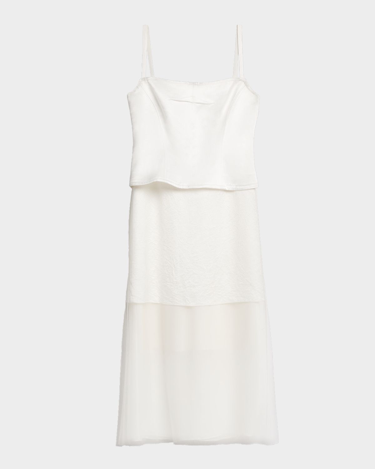 Jason Wu Collection Sleeveless Washed Twill Layered Midi Dress