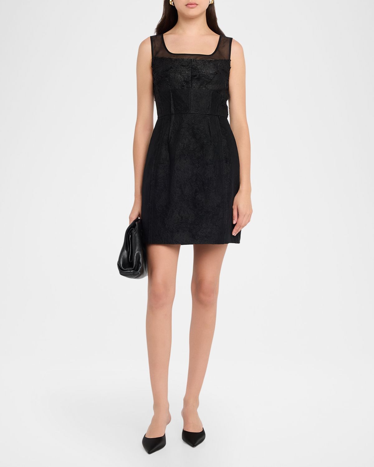 Jason Wu Collection Sleeveless Textured Fray Jacquard Mini Dress | Thumbnail 2 Jason Wu Collection Sleeveless Textured Fray Jacquard Mini Dress | Thumbnail 2