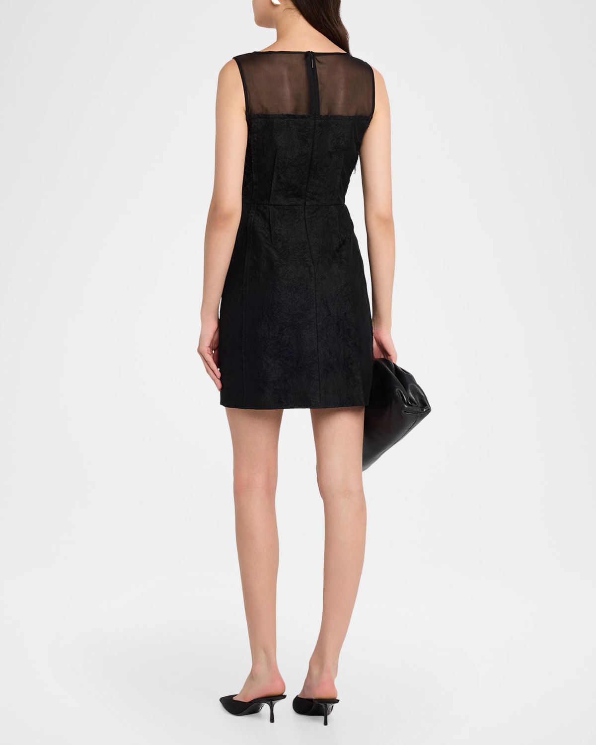 Jason Wu Collection Sleeveless Textured Fray Jacquard Mini Dress | Thumbnail 3 Jason Wu Collection Sleeveless Textured Fray Jacquard Mini Dress | Thumbnail 3