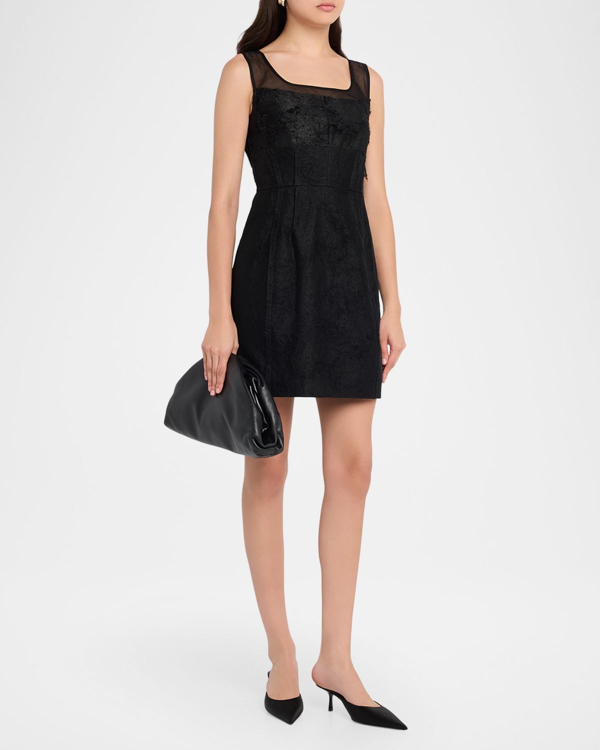 Jason Wu Collection Sleeveless Textured Fray Jacquard Mini Dress | Thumbnail 4 Jason Wu Collection Sleeveless Textured Fray Jacquard Mini Dress | Thumbnail 4