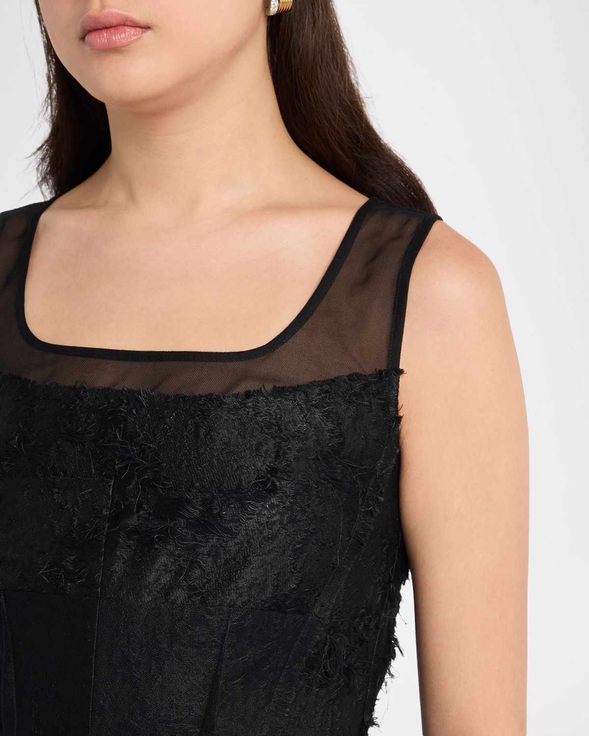 Jason Wu Collection Sleeveless Textured Fray Jacquard Mini Dress | Thumbnail 5 Jason Wu Collection Sleeveless Textured Fray Jacquard Mini Dress | Thumbnail 5