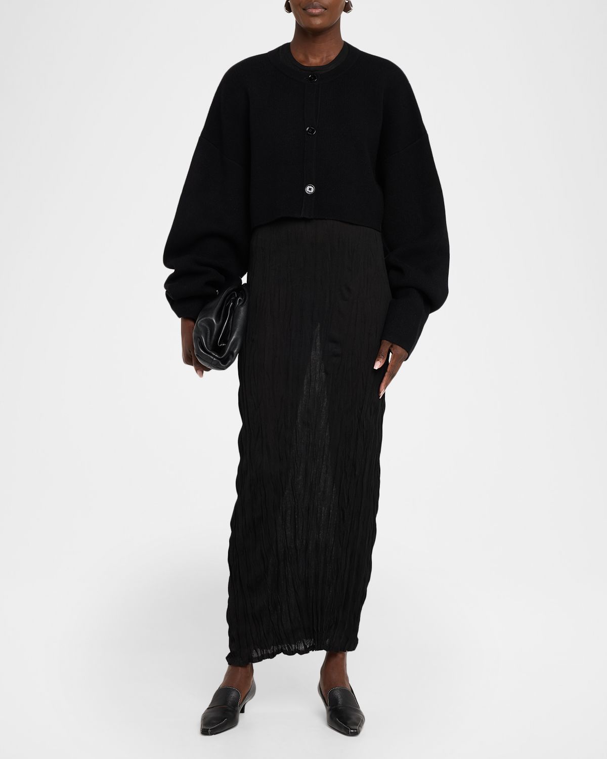 Toteme Wool Oversized Crop Cardigan