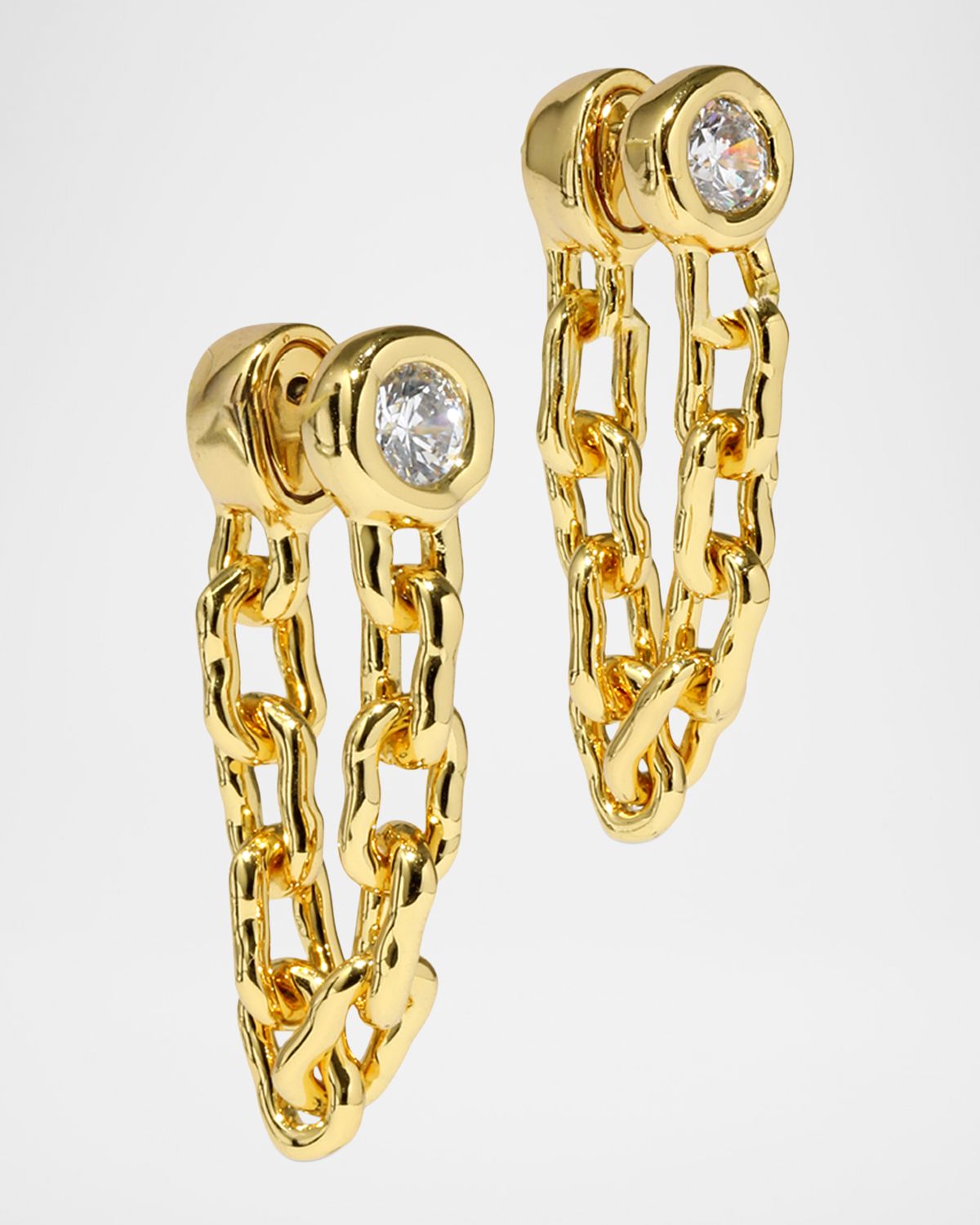 Alexis Bittar Asterales Chain Linked Front-Back Earrings