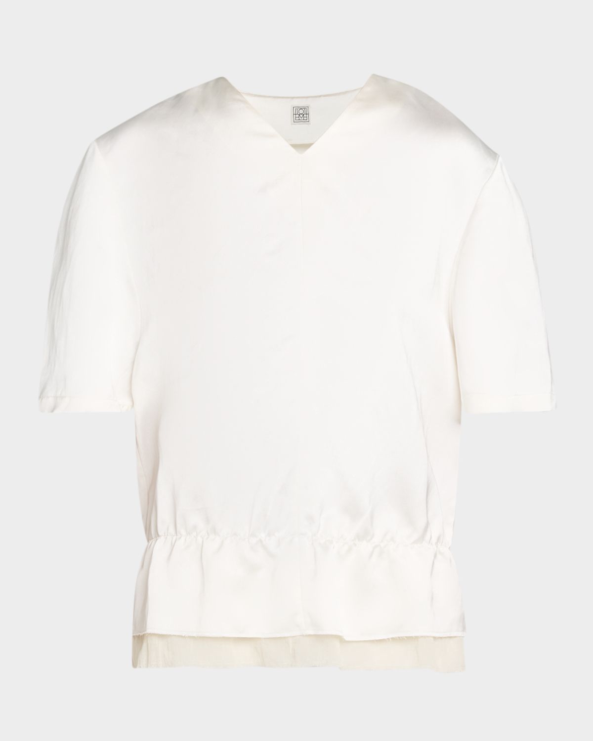 Toteme V-Neck Satin Pullover