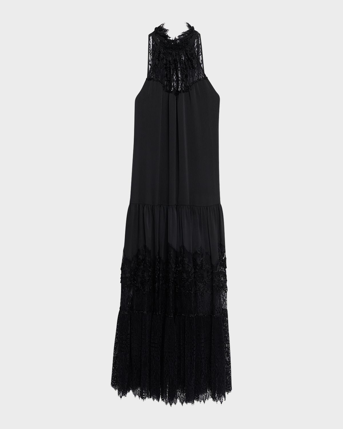 Kobi Halperin Hallee Lace-Inset Halter Maxi Dress