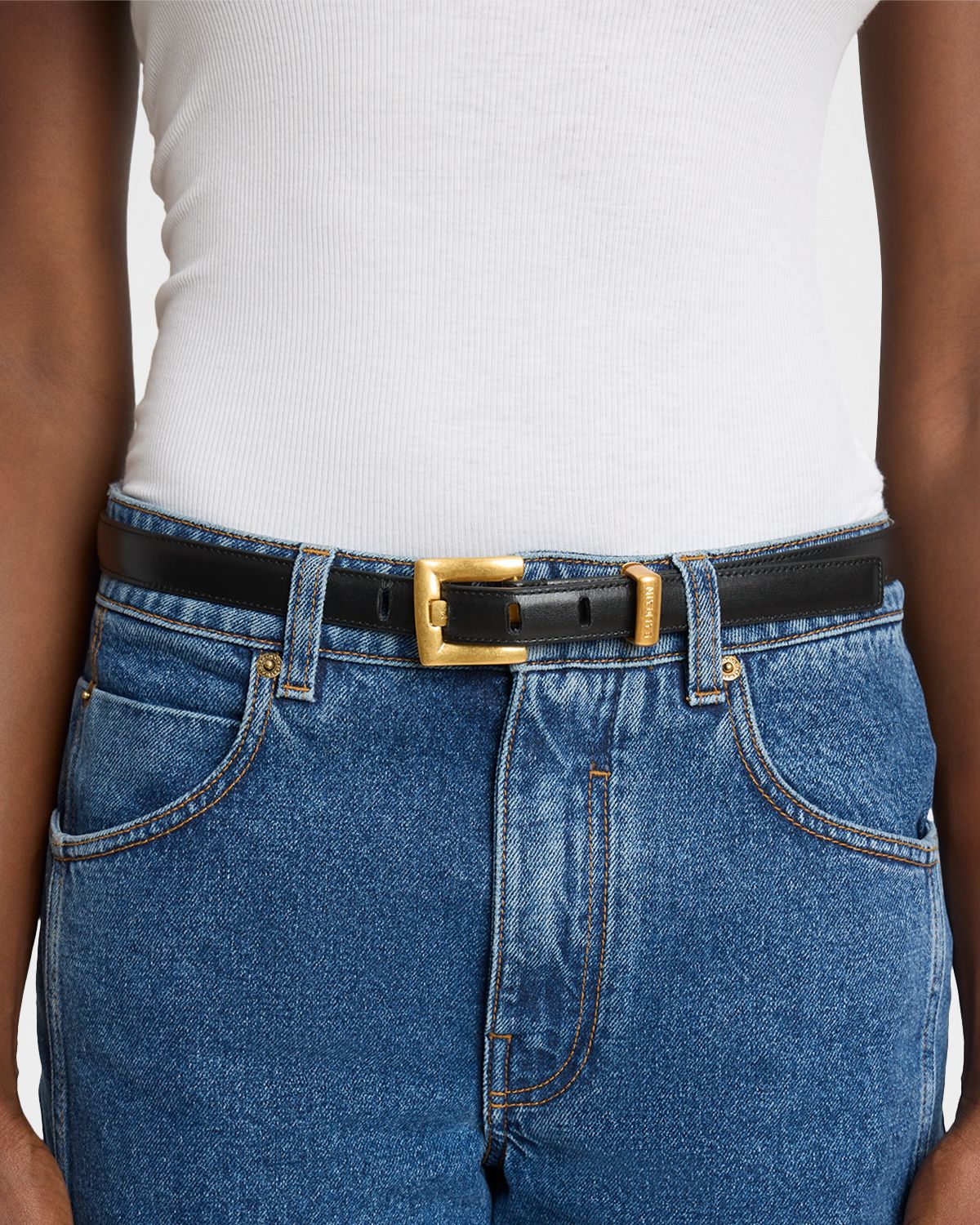 Balmain Anthem Calfskin Leather Belt