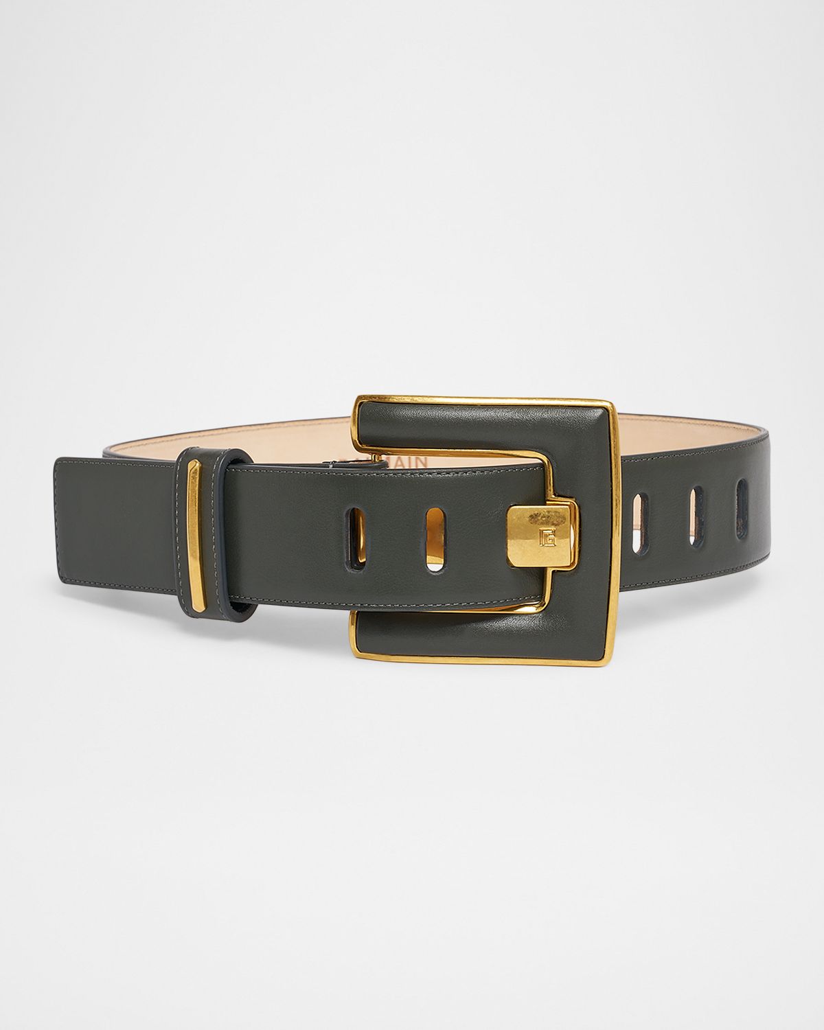 Balmain Anthem Calfskin Leather Belt