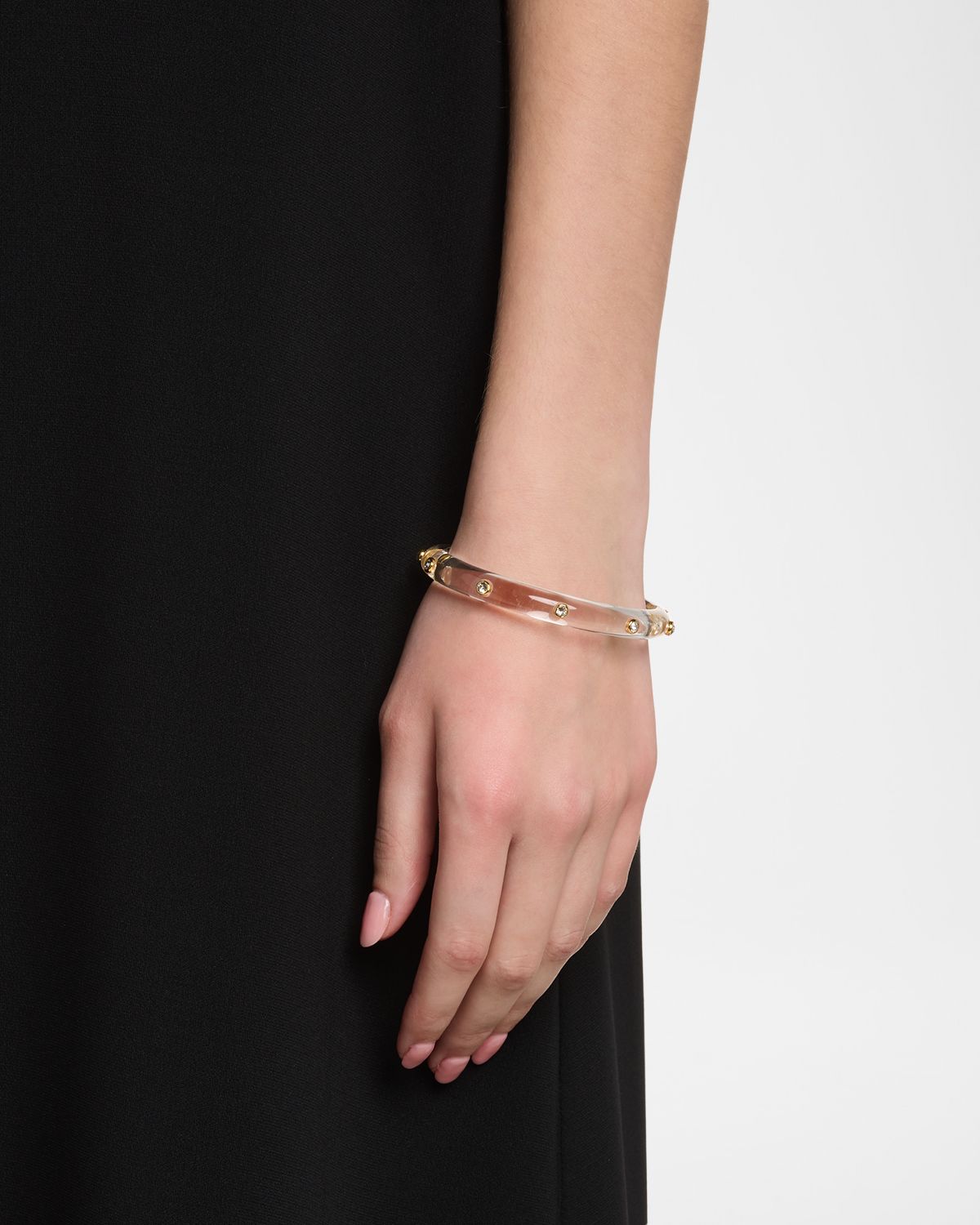 Alexis Bittar Crystal Studded Lucite Hinge Bracelet