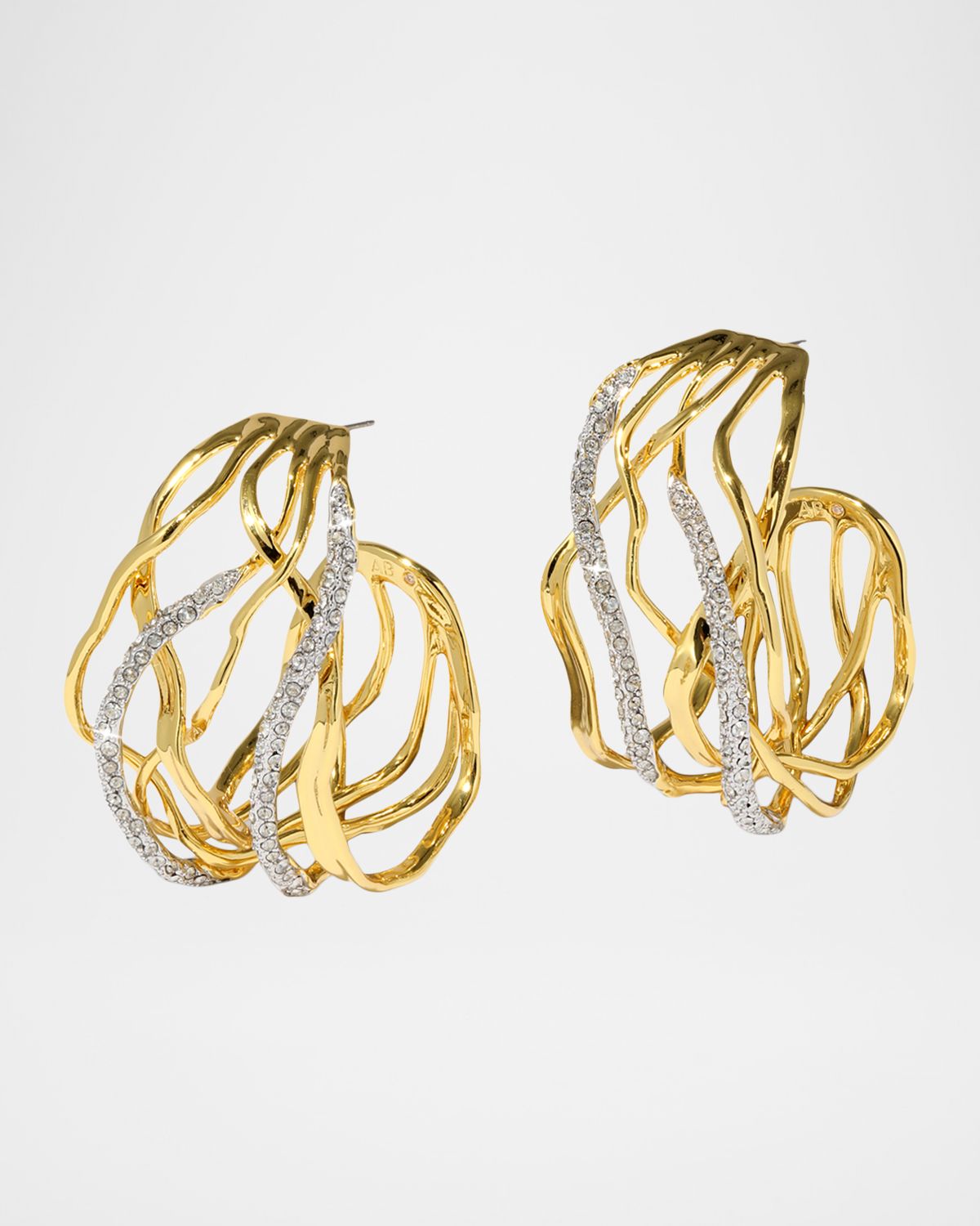 Alexis Bittar Solanales Crystal Woven Hoop Earrings