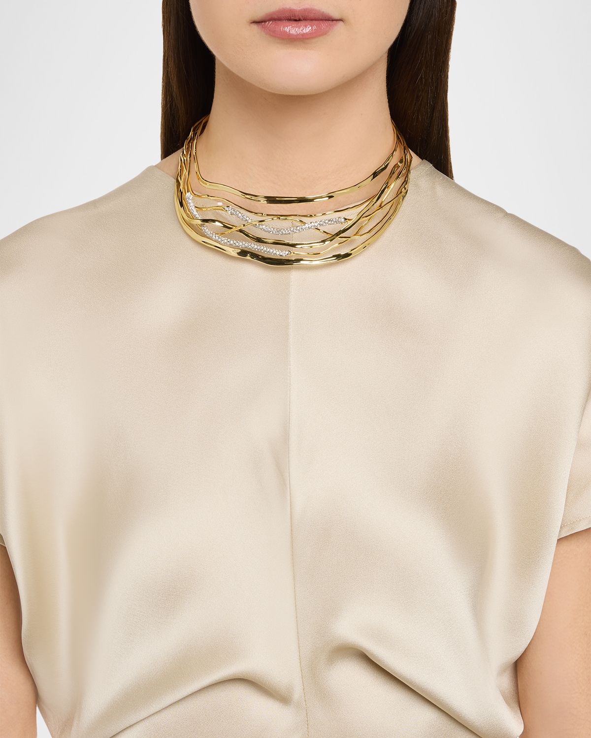 Alexis Bittar Solanales Crystal Woven Collar Necklace
