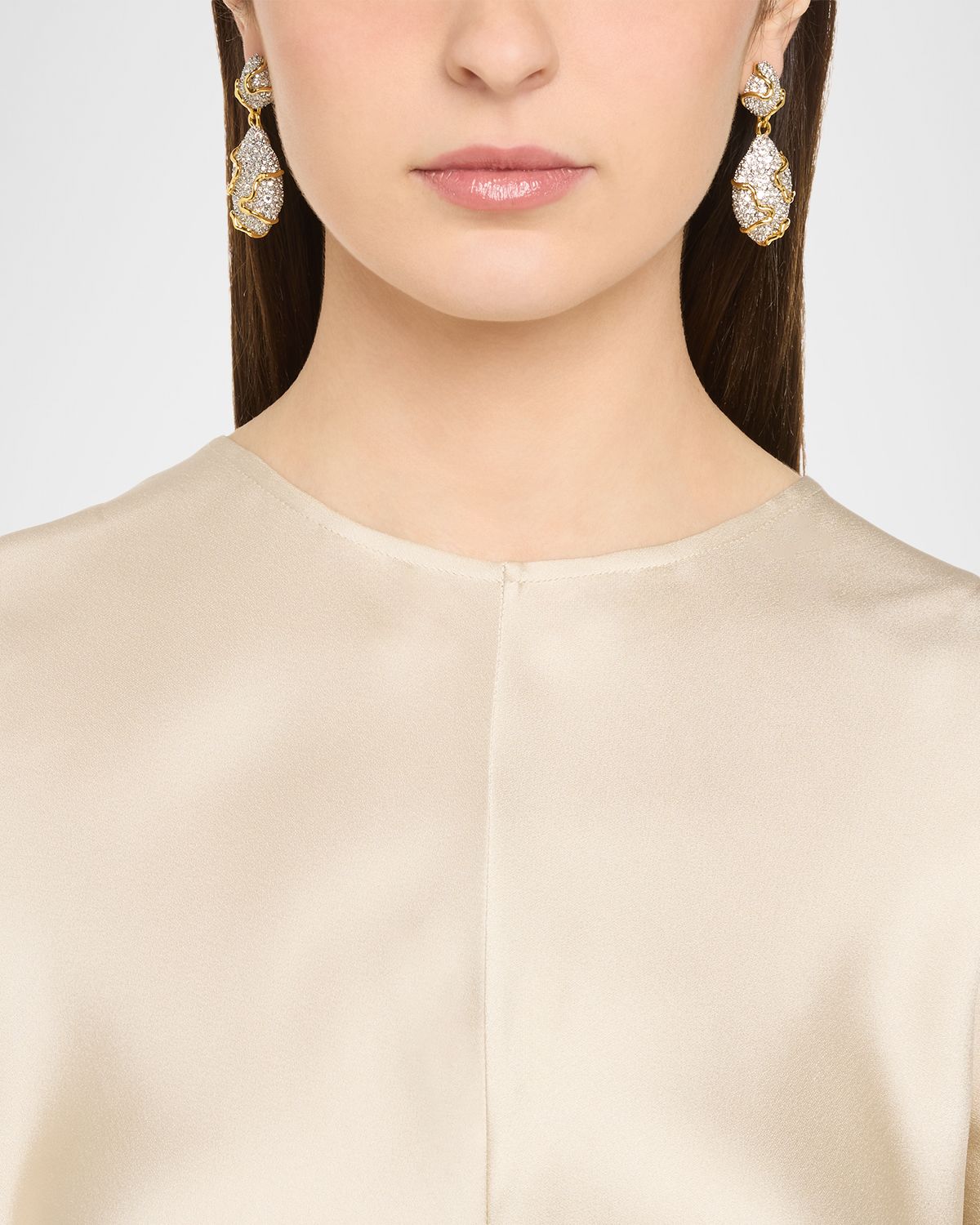 Alexis Bittar Solanales Crystal Pebble Double Drop Earrings