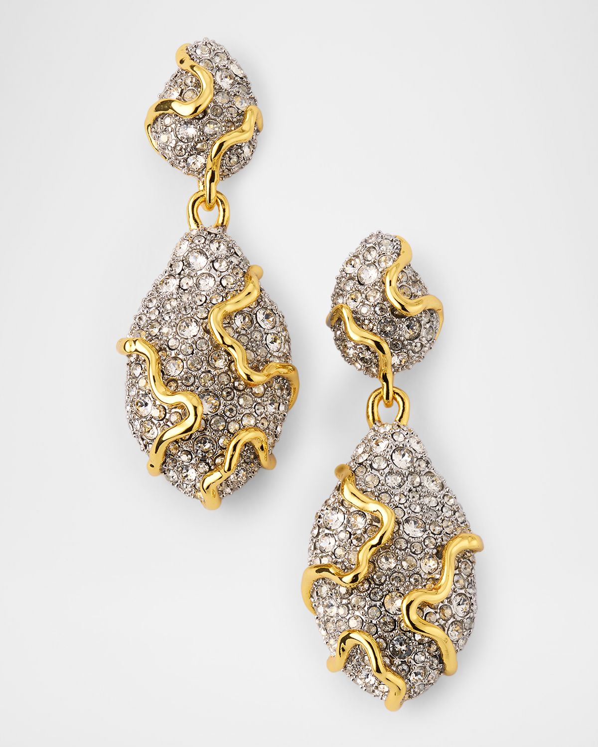 Alexis Bittar Solanales Crystal Pebble Double Drop Earrings