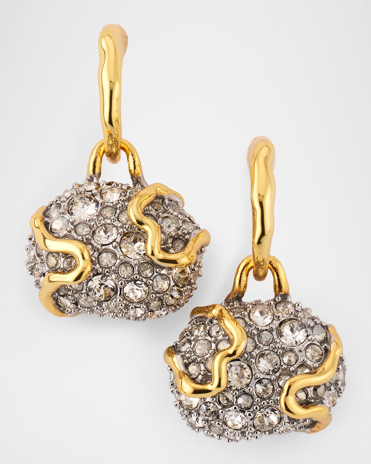 Alexis Bittar Solanales Crystal Petite Pebble Hoop Earrings