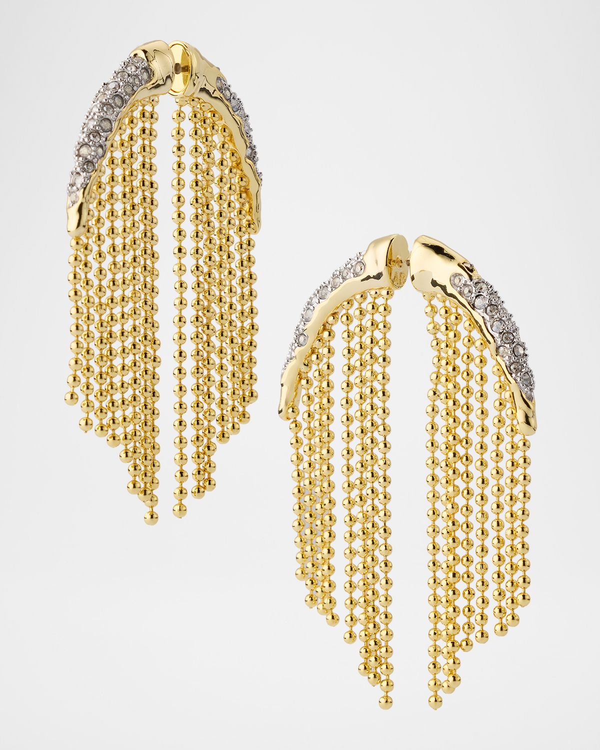 Alexis Bittar Solanales Crystal Fringe Front Back Earrings