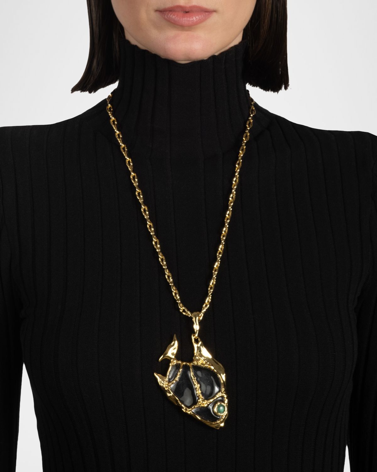 Alexis Bittar Liquid Lucite Angelfish Pendant Necklace