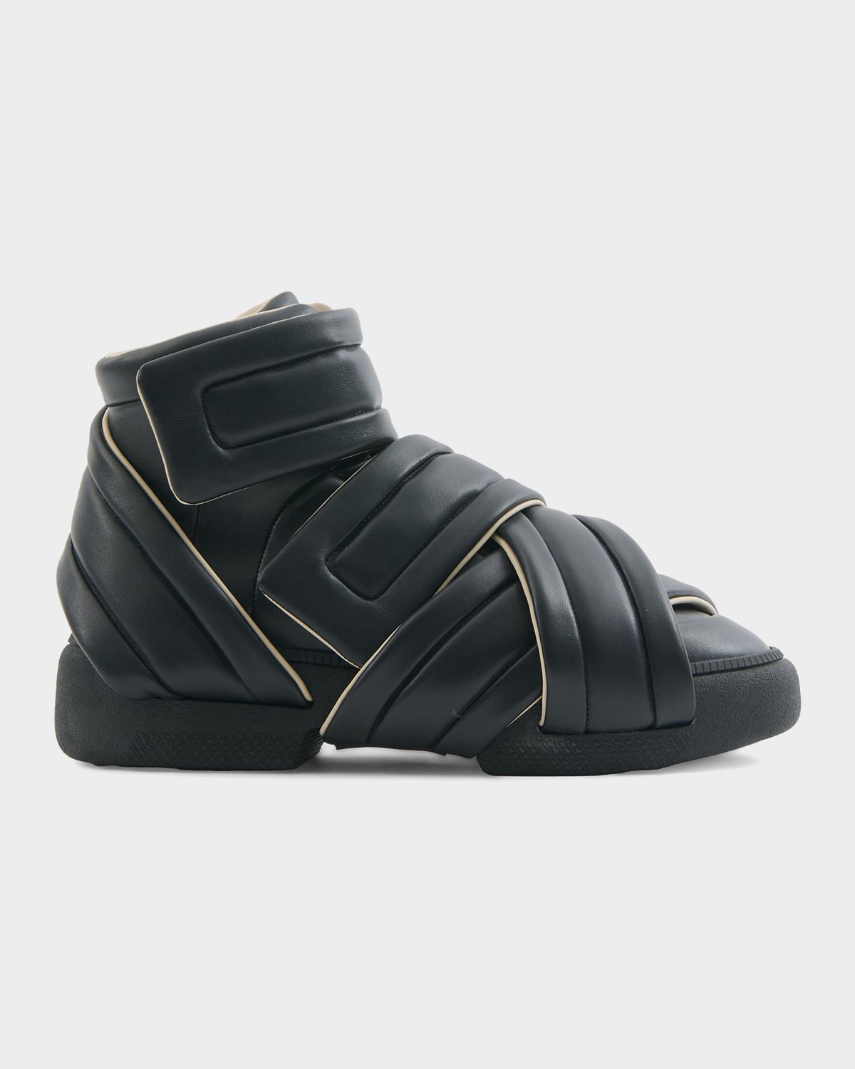 Maison Margiela Men 's Future Show Leather Grip-Strap High-Top Sneakers