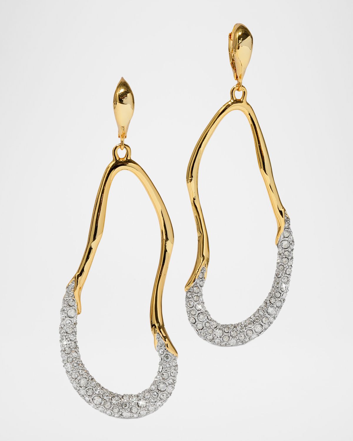 Alexis Bittar Solanales Crystal Curve Leverback Drop Earrings