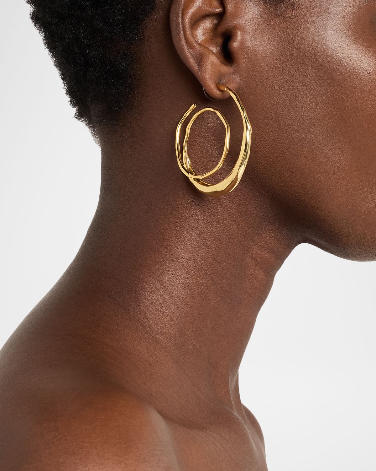 Alexis Bittar Molten Gold Spiral Hoop Earrings