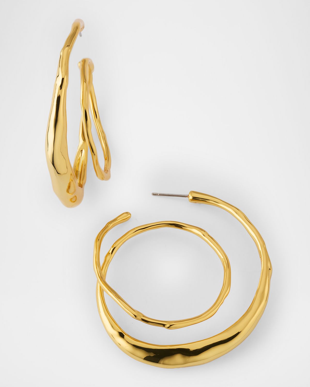 Alexis Bittar Molten Gold Spiral Hoop Earrings