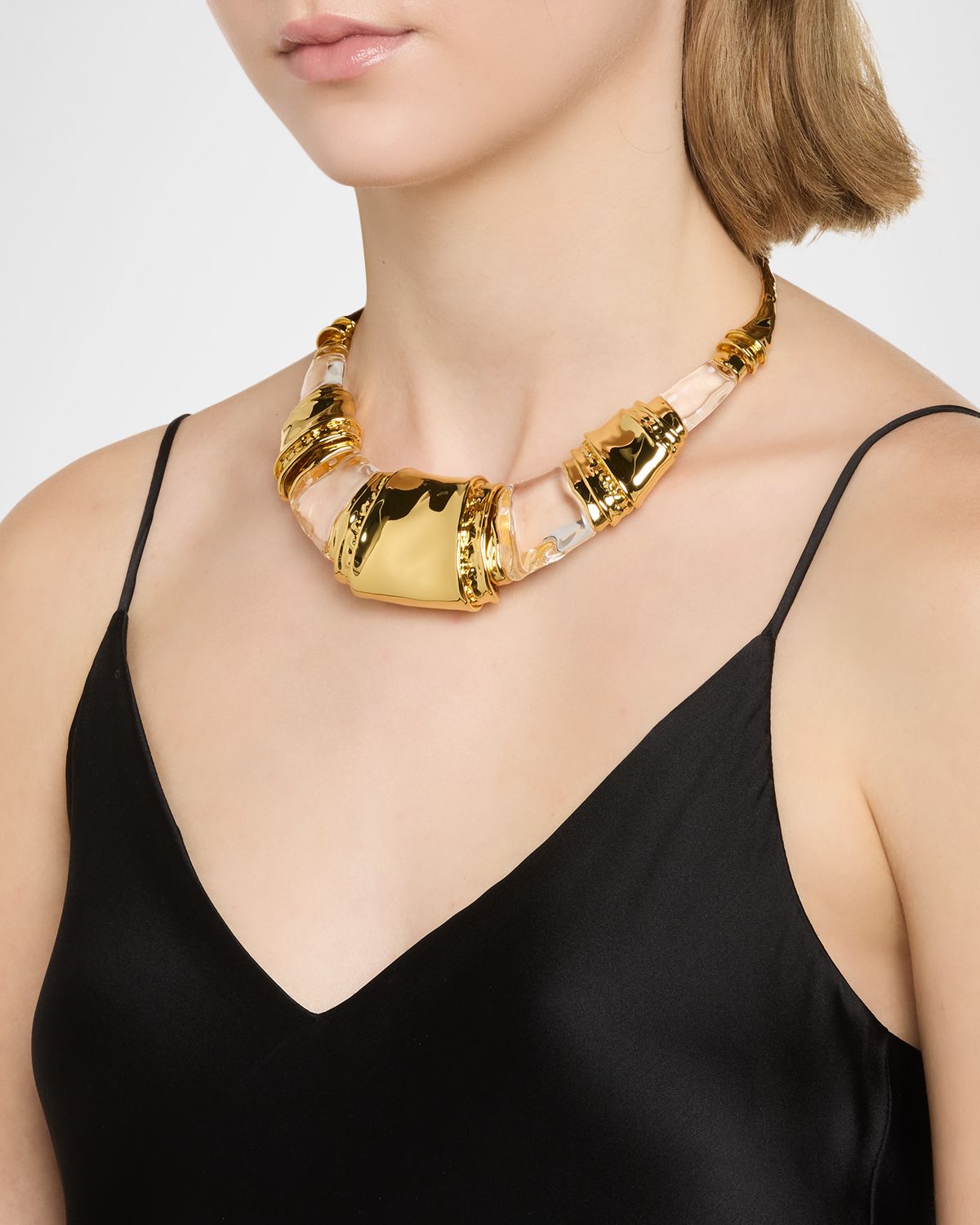 Alexis Bittar Lucite Brutalist Segmented Collar Necklace