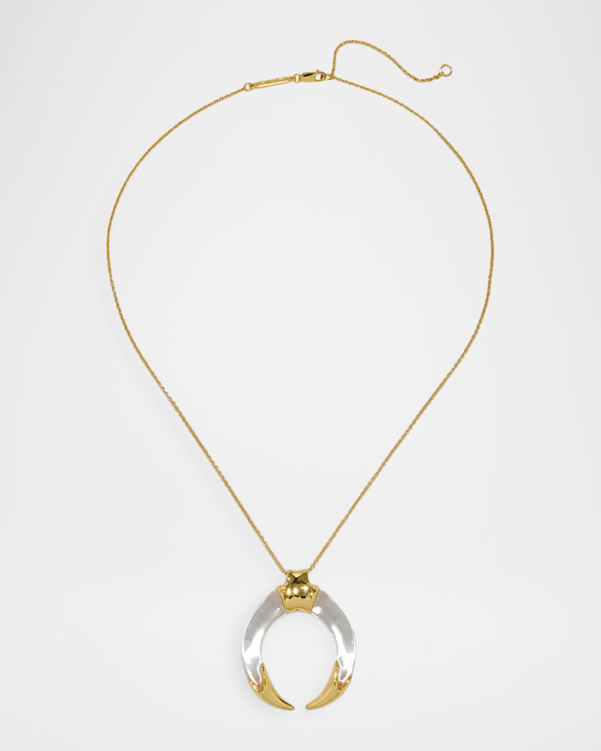 Alexis Bittar Gilded Tusk Lucite Necklace