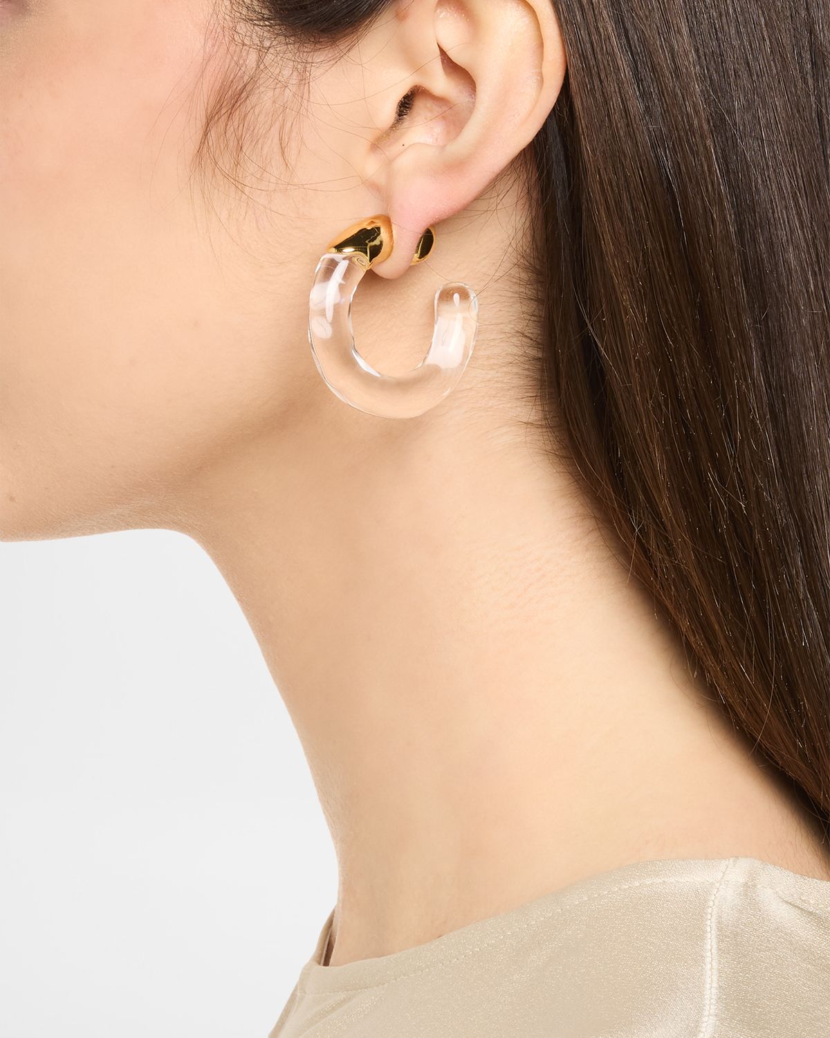 Alexis Bittar Liquid Lucite Front Back Hoop Earrings