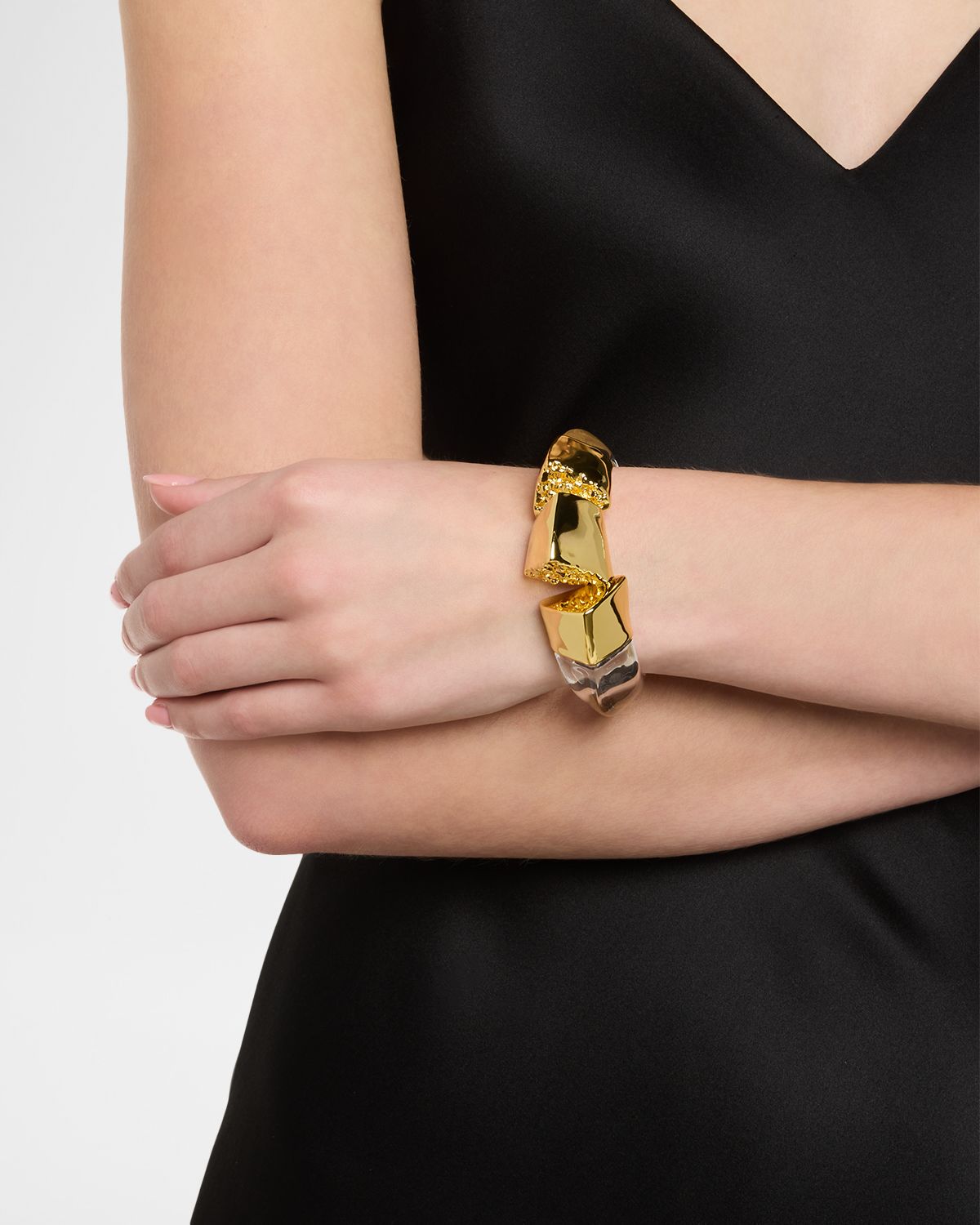 Alexis Bittar Lucite Brutalist Hinge Bracelet