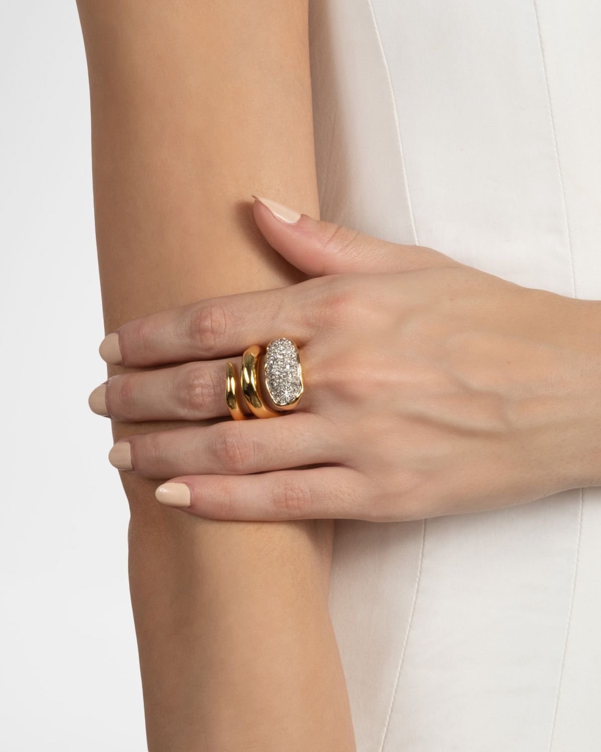 Alexis Bittar Solanales Crystal Coiled Pebble Ring, Size 7