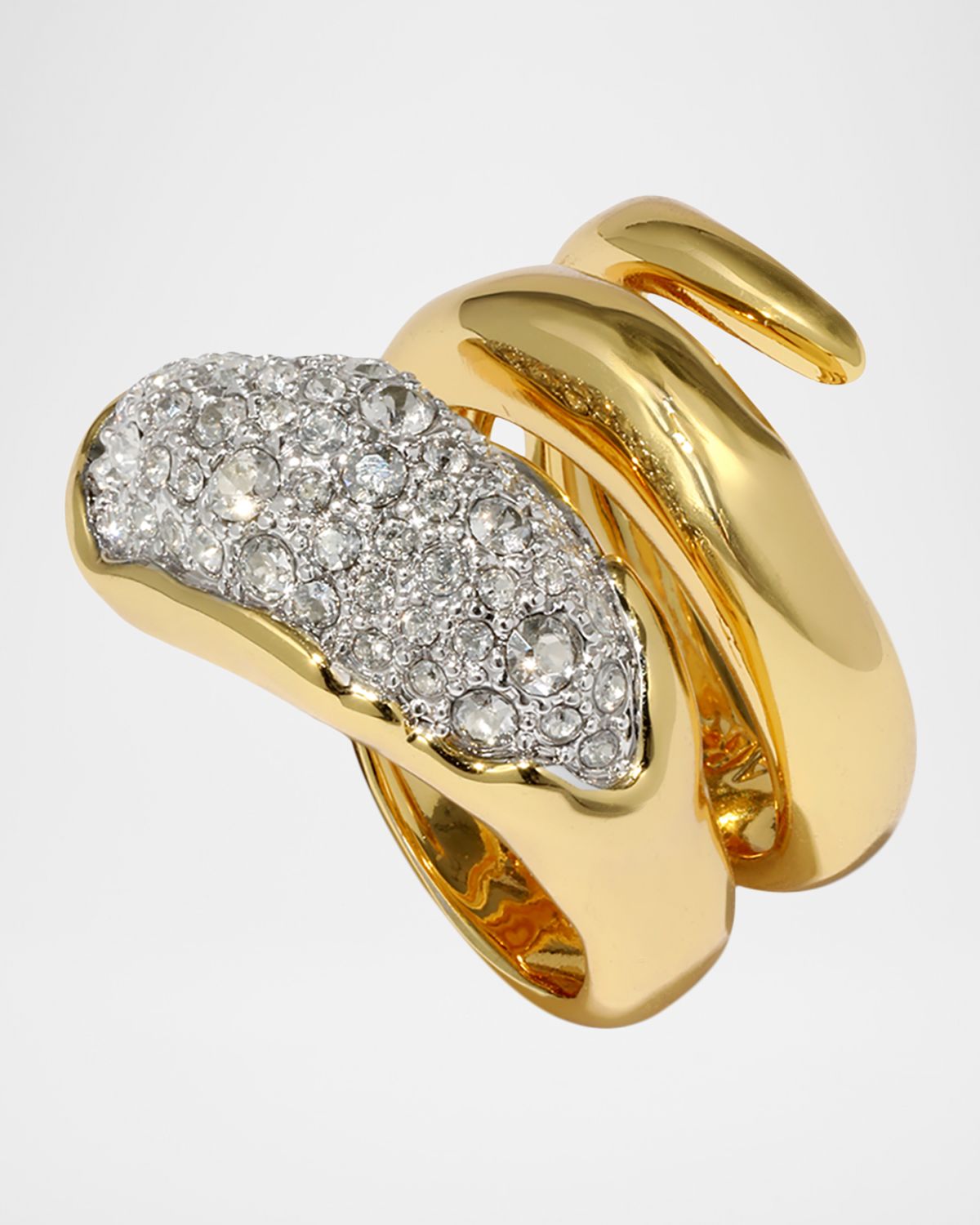 Alexis Bittar Solanales Crystal Coiled Pebble Ring, Size 7
