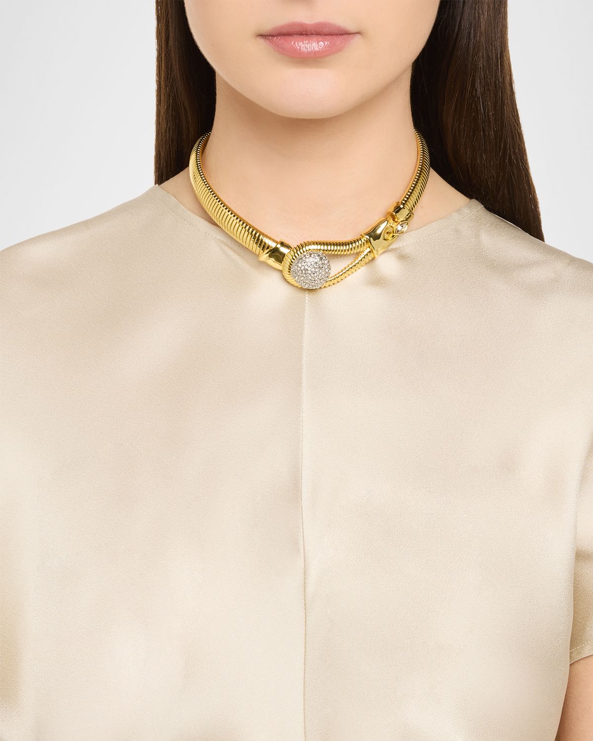 Alexis Bittar Solanales Crystal Pebble Collar Necklace