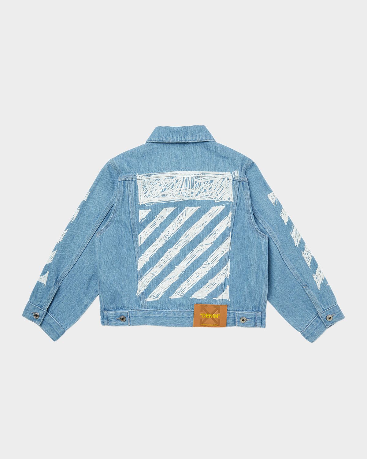 Off-White Boy 's Diagonal Sketch Denim Jacket, Size 4-12