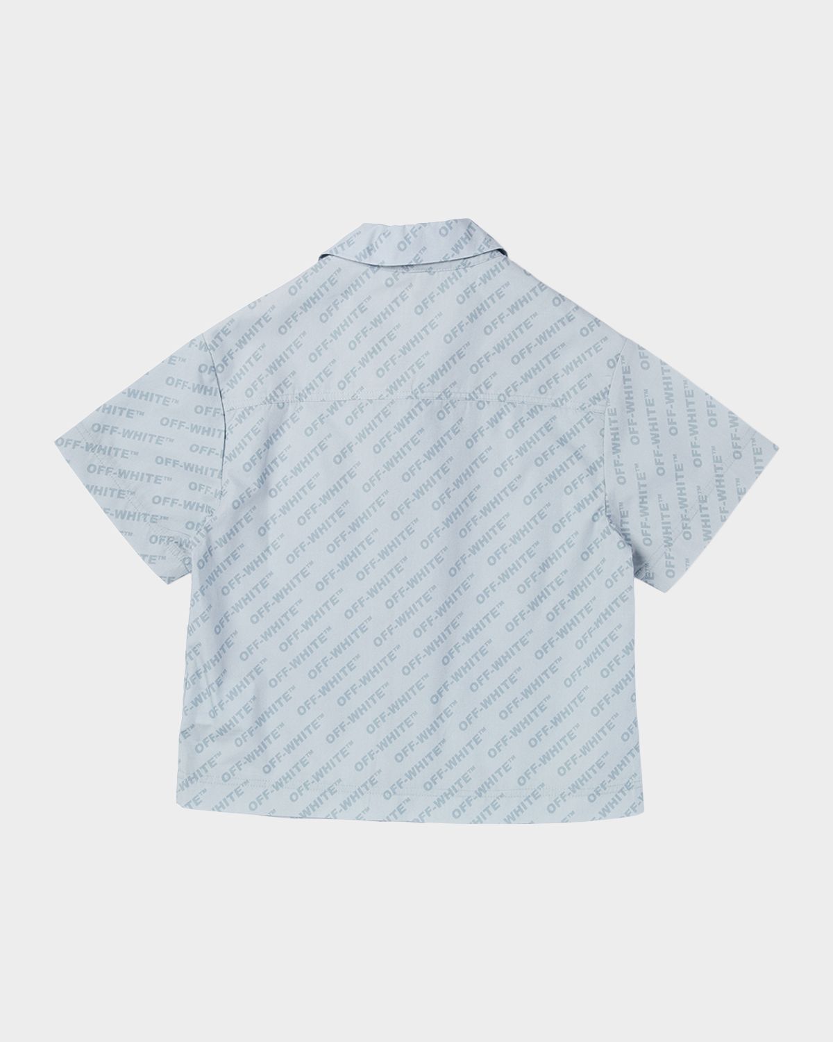 Off-White Boy 's Logo AOP Bowling Shirt, Size 4-12