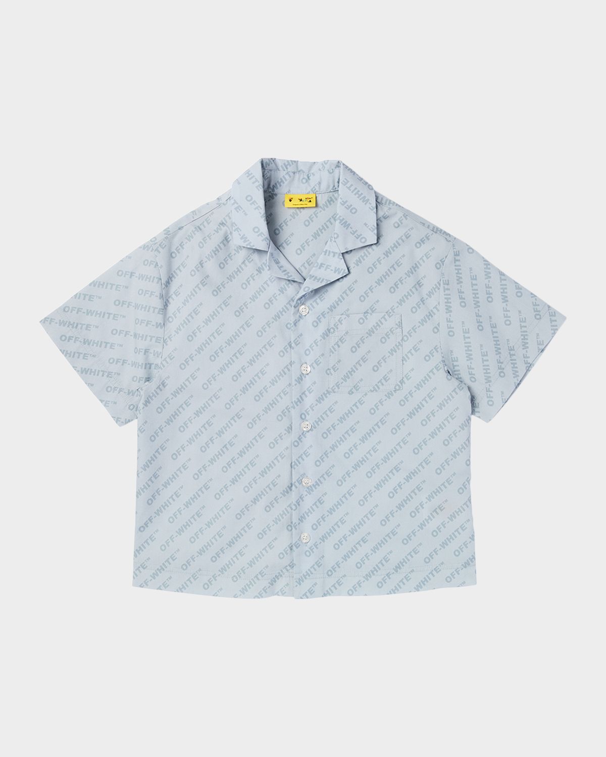 Off-White Boy 's Logo AOP Bowling Shirt, Size 4-12
